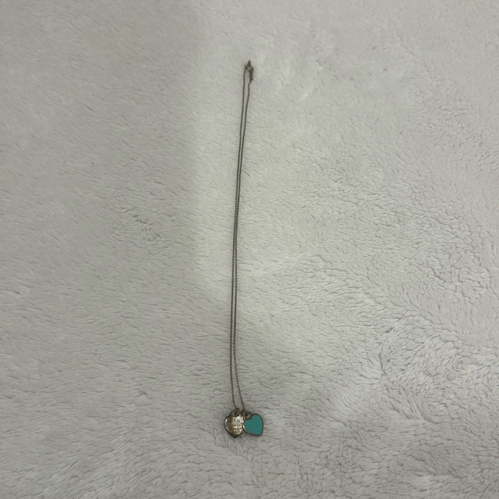 Tiffany & Co double heart necklace- turquoise